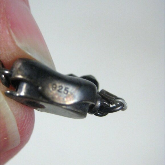 Tourmaline Faceted Bead Necklace Carved Jade Pendant Sterling Silver Clasp 18 In - Picture 7 of 13